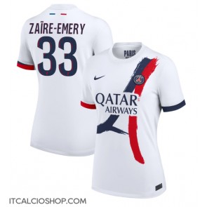 Paris Saint-Germain Warren Zaire-Emery #33 Seconda Maglia Femmina 2024-25 Manica Corta